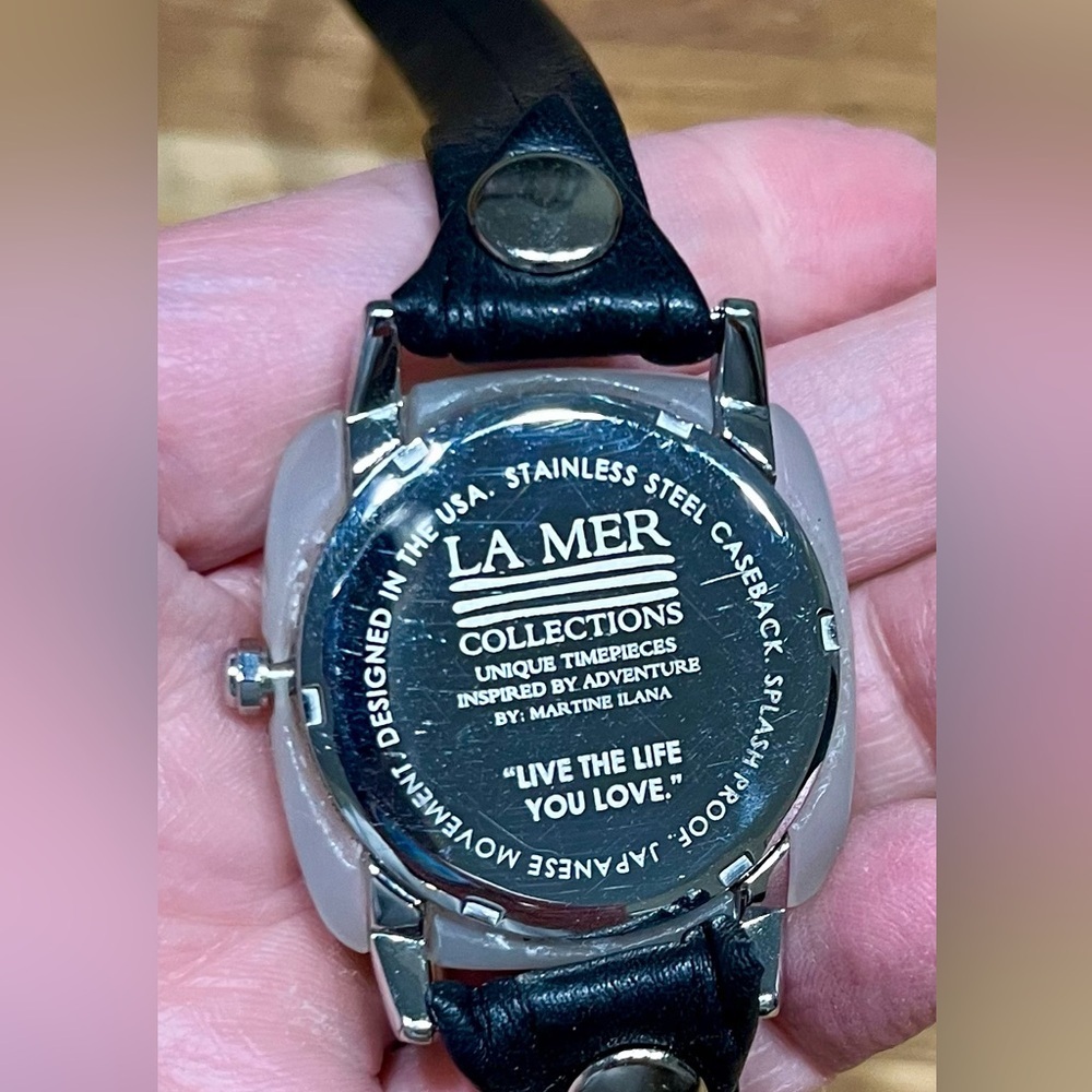 La Mer Collections Black & Silver Odyssey Wrap Analog Watch with New Battery - Picture 7 of 15